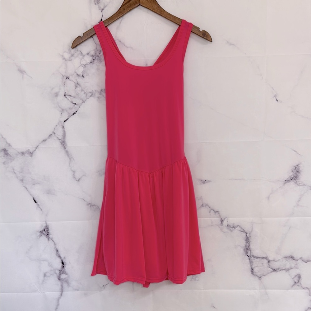 Women's Racerback Skater Dress in Bright Pink - Picture 2 of 8